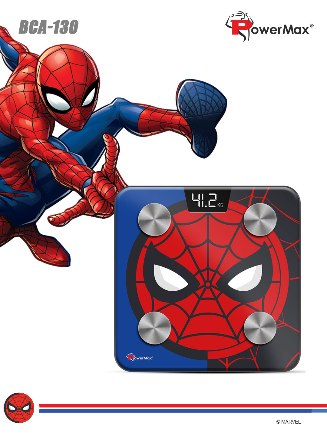 PowerMax Fitness Digital Weight Scale BCA-130 - With BMI, BMR and Body Fat Monitor