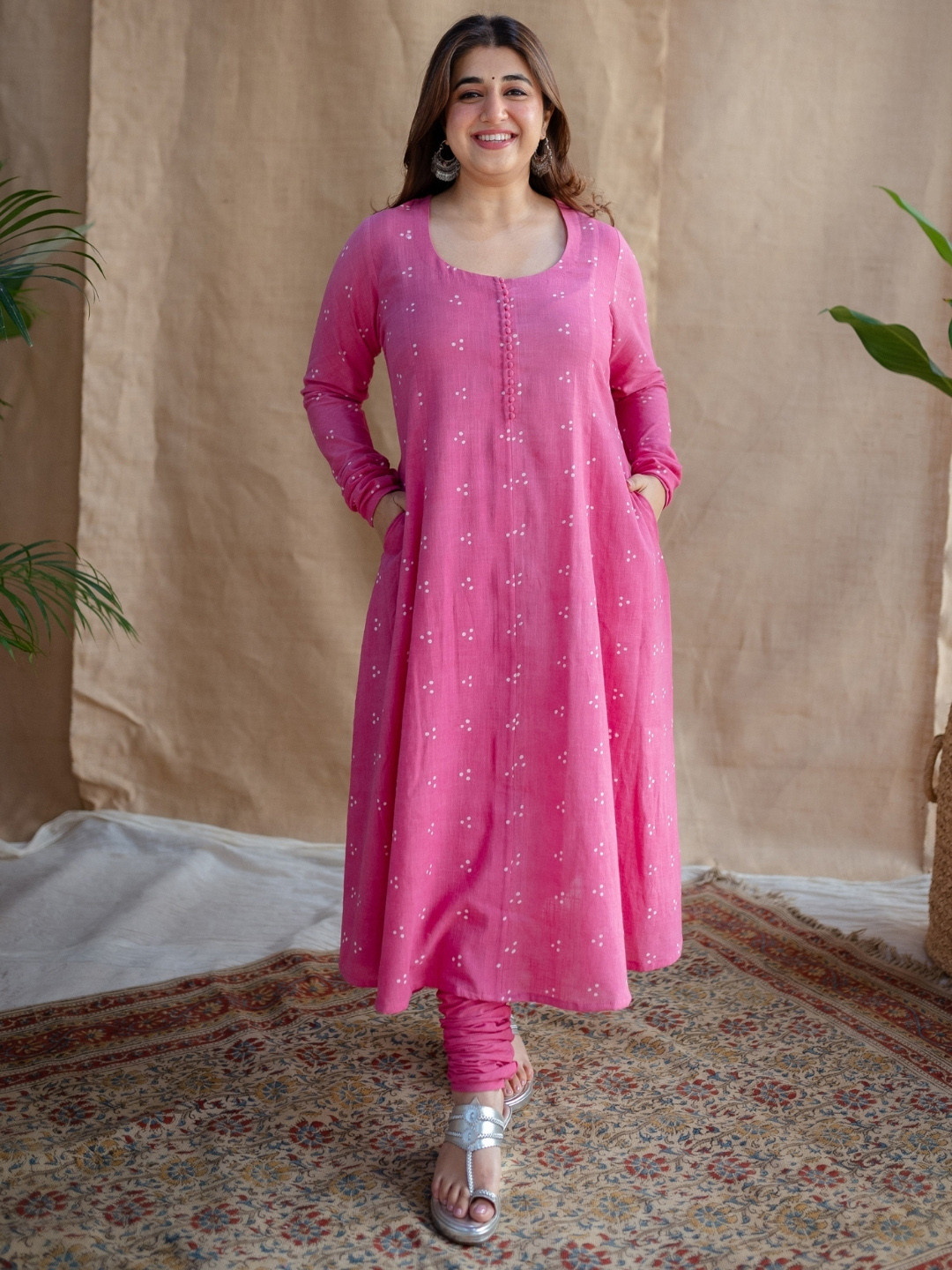 THE INDIAN ETHNIC CO Women Slim-Fit Narrow Churidar