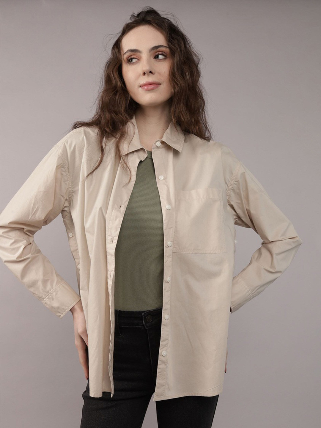 AMERICAN EAGLE OUTFITTERS Women Cotton Long Sleeves Shirt