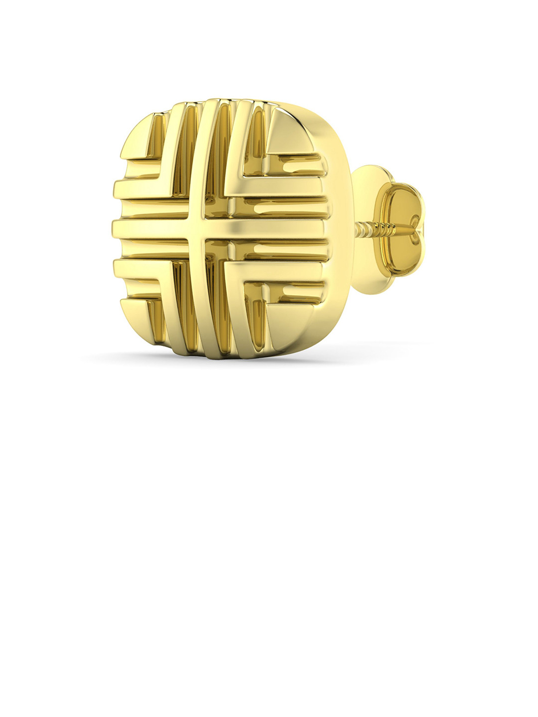 ORIONZ Men Sterling Silver Grid Pop Contemporary Stud