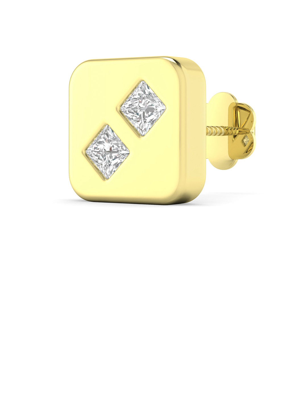 ORIONZ Nova Edge Men Sterling Silver Cubic Zirconia Studded Contemporary Stud