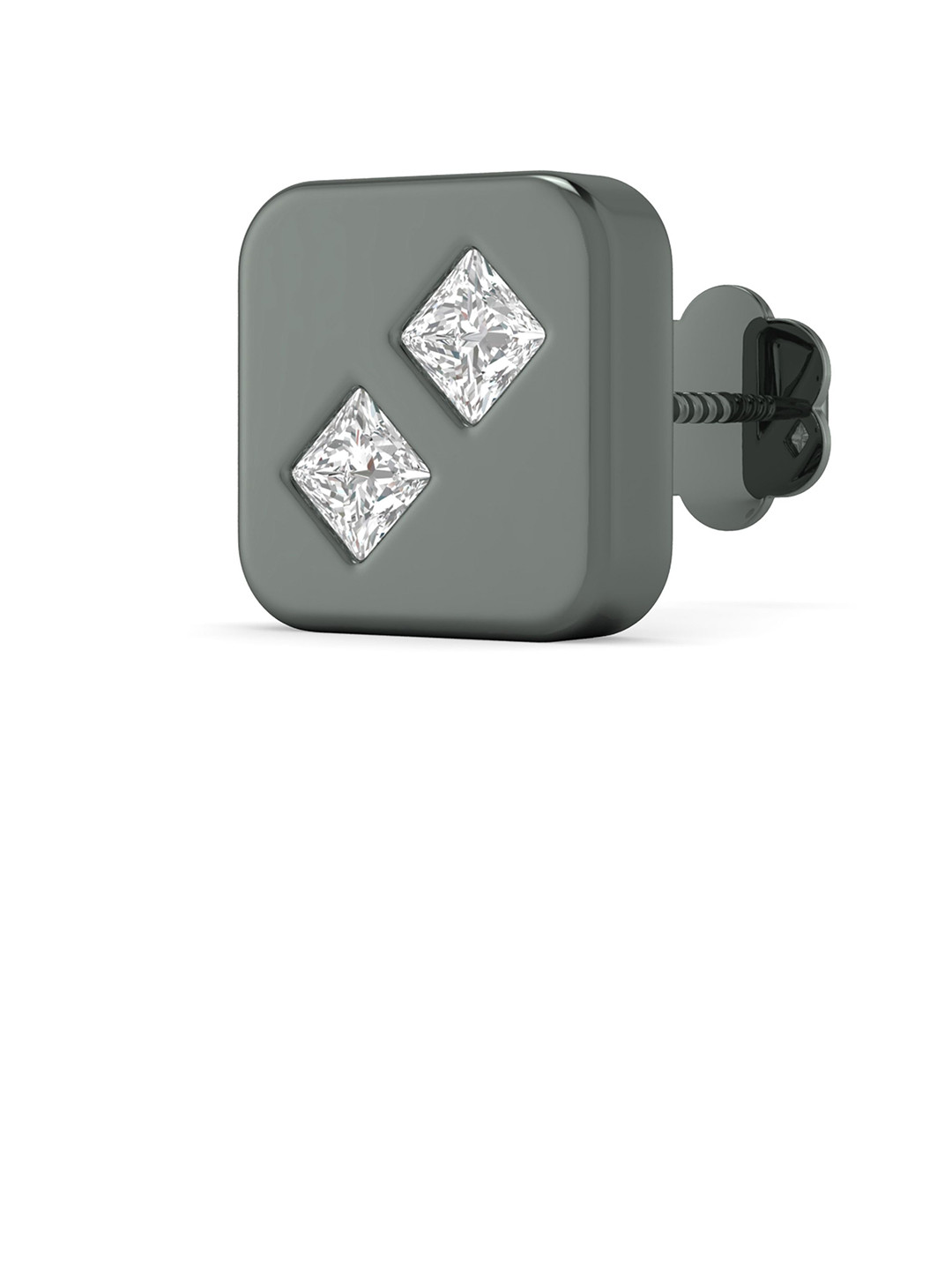 ORIONZ Men Nova Edge Cubic Zirconia Studded Contemporary Stud