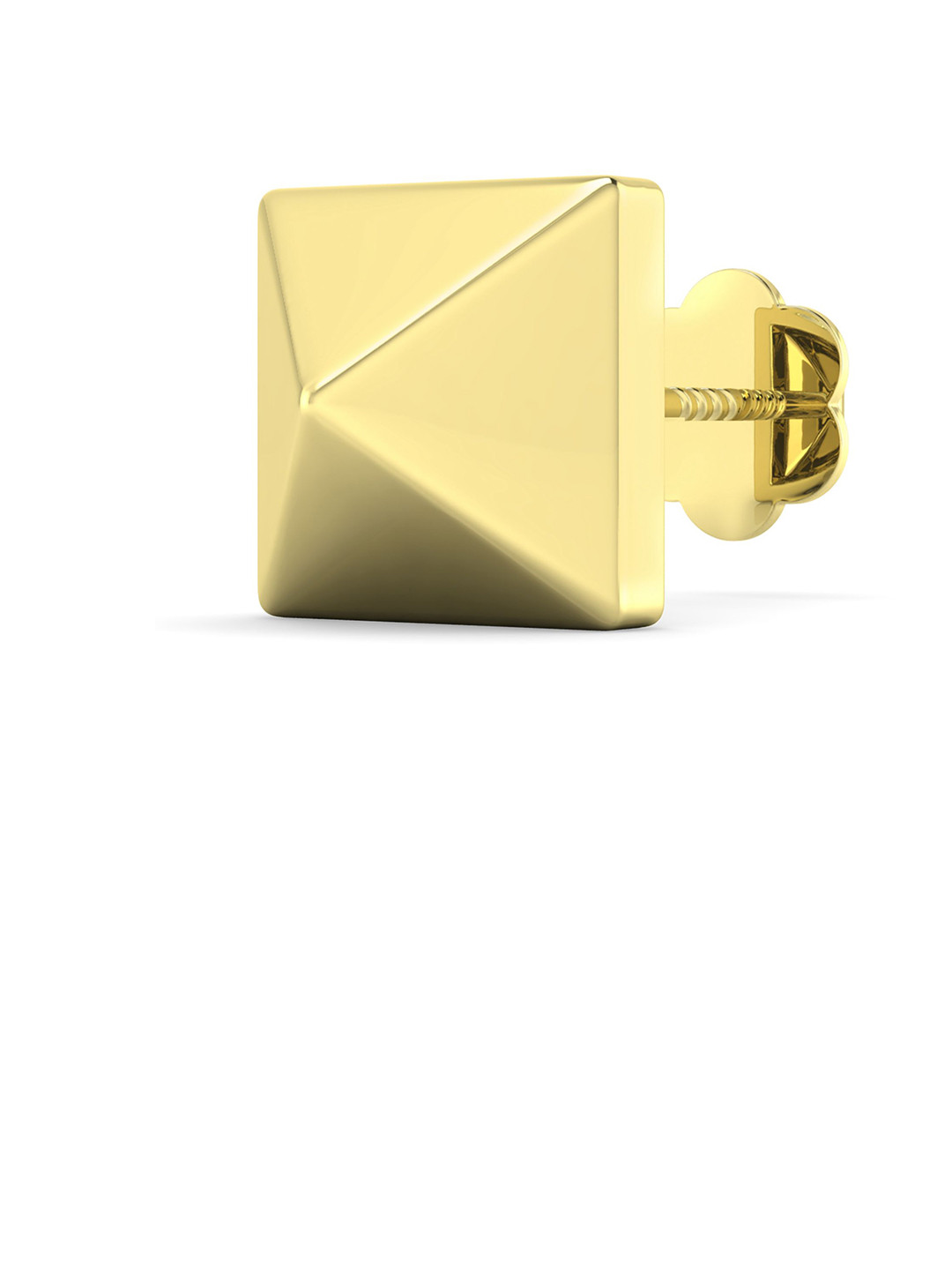 ORIONZ Men Sterling Silver Pyramid Shaped Studs