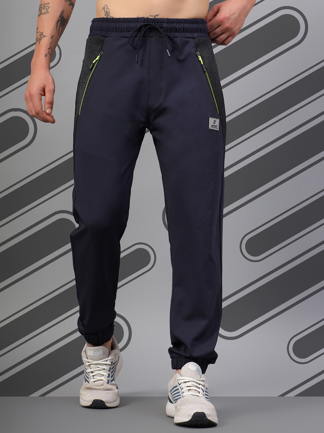 AKTIO Men Mesh-block Tapered Fit Joggers