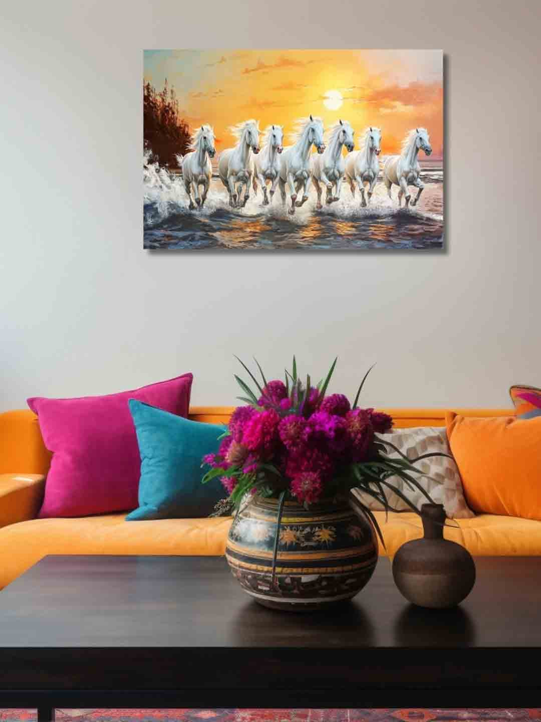 Viventiq White & Yellow Canvas Birds & Animals Wall Art