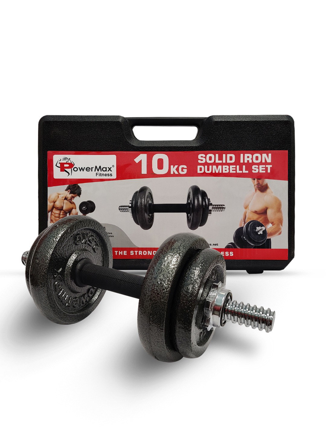PowerMax Fitness PDS-10 Adjustable Coated Iron Dumbbell Set - 10 Kg