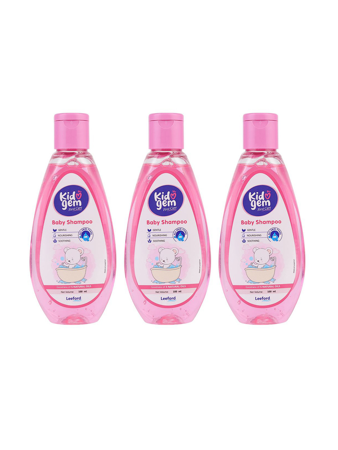 Leeford Set Of 3 Gentle Baby Shampoo- 100 ml Each