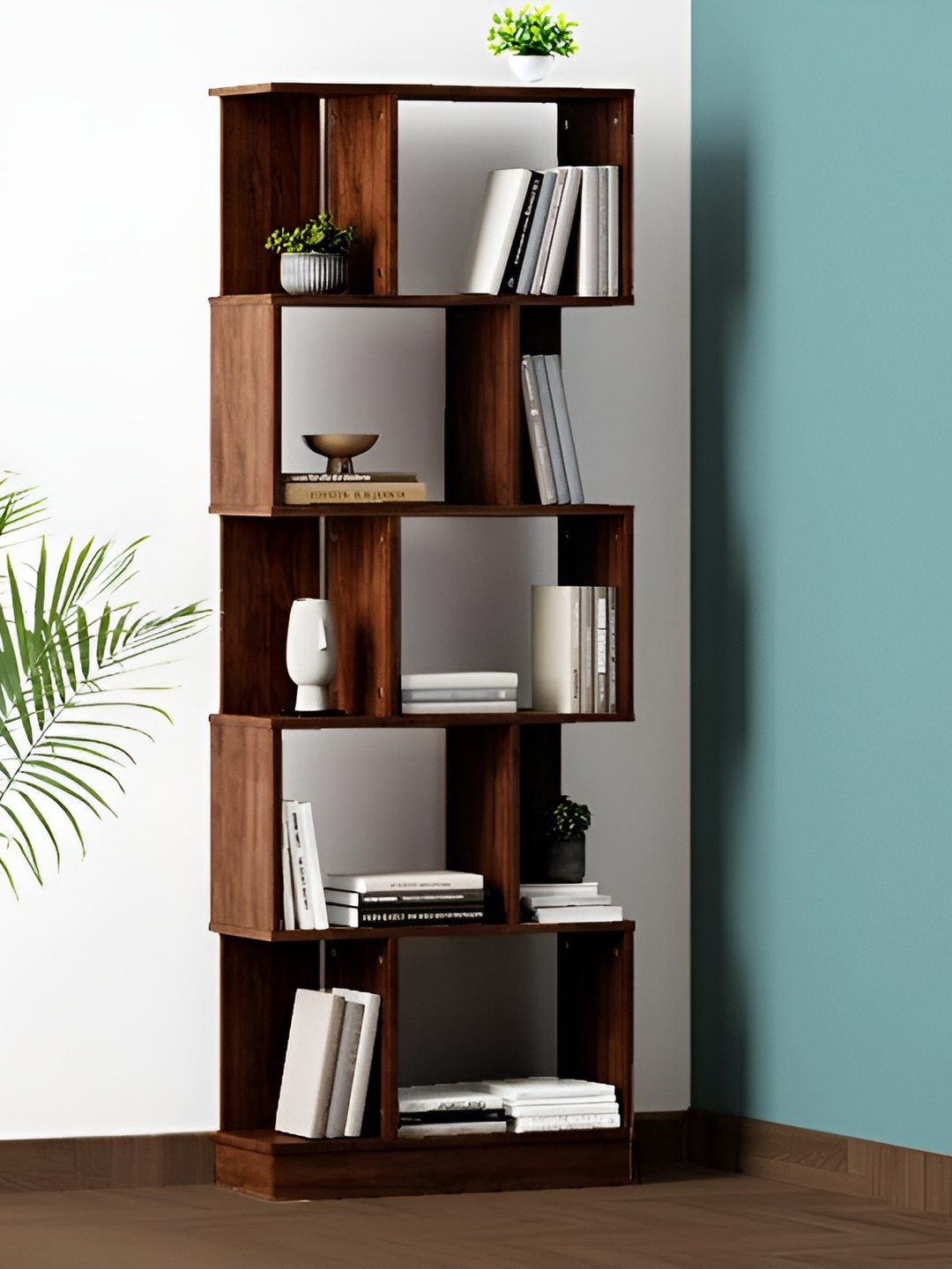Wood Inspire Engineered Wood Brown Book Shelf