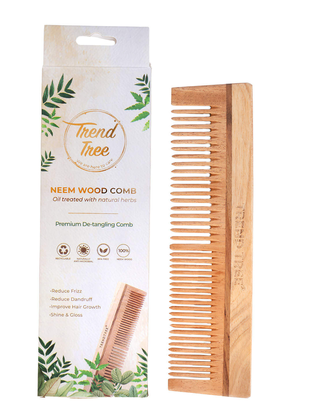 TRENDTREE Premium Neem Wooden De-Tangling Comb