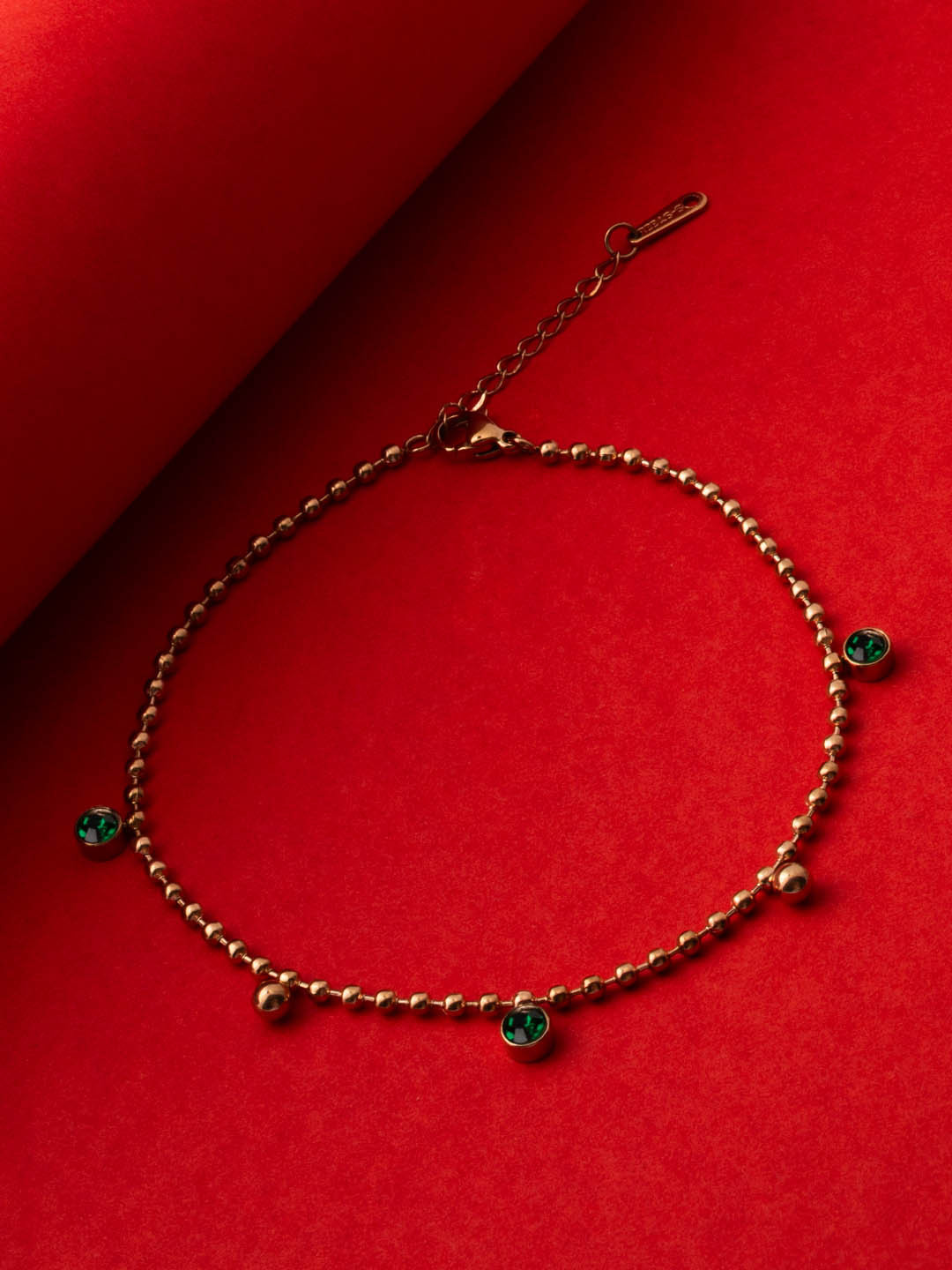 PANASH Anti Tarnish 18KT Gold-Plated Sleek Anklet