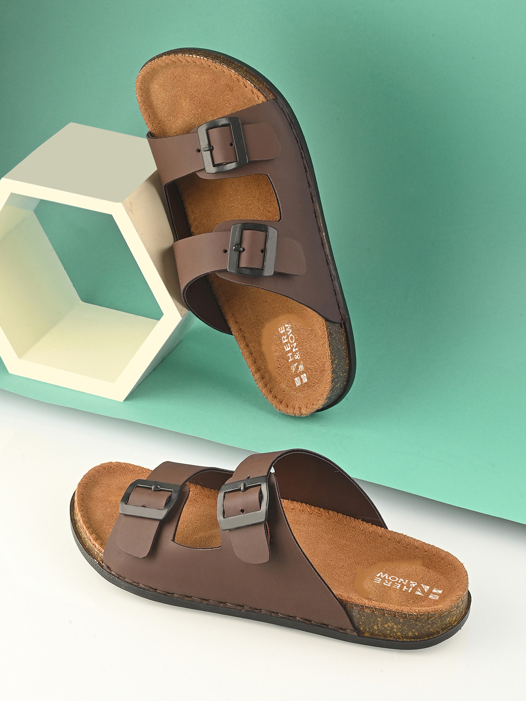 HERE&NOW Men Lightweight Comfortable Sandals With Buckle Detail