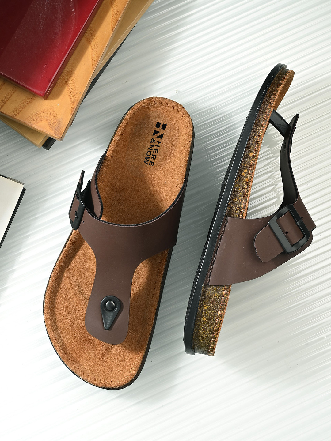 HERE&NOW Men Lightweight Outdoor Slip-On Comfort Sandals