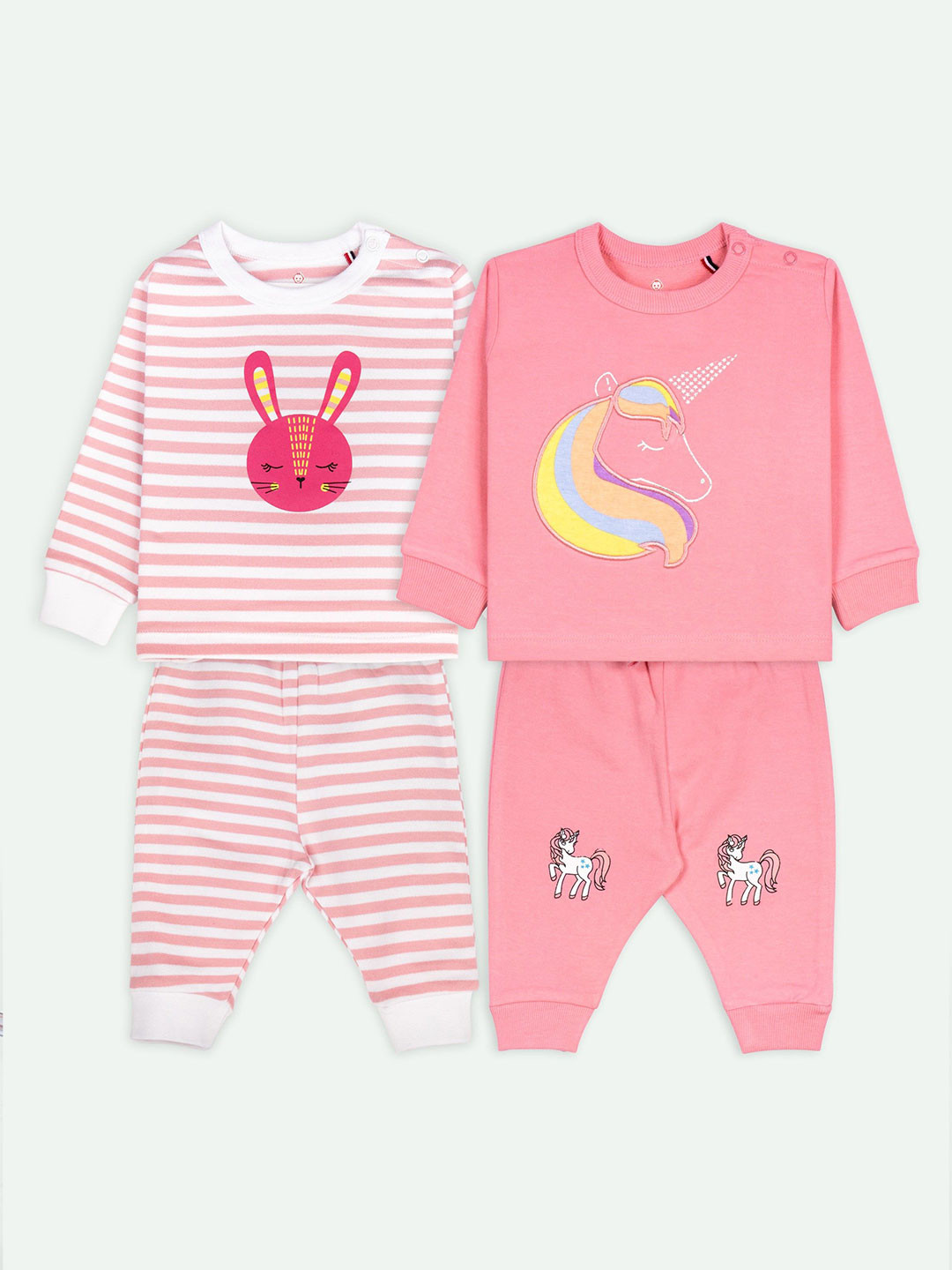 ariel Kids Pack Of 2 Long Sleeves Pure Cotton Sweatshirt With Joggers