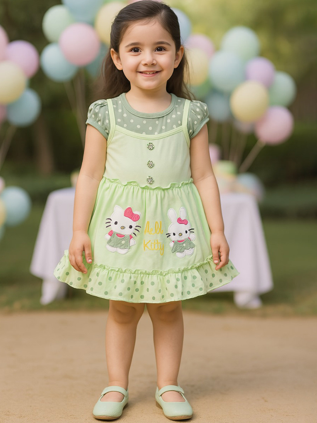 Grils Hosiery Cotton Printed Frock Dress