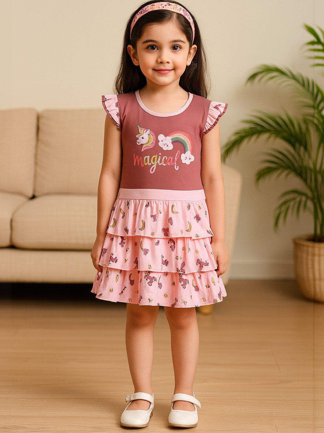 Girls Magical Unicorn Print Girls Dress