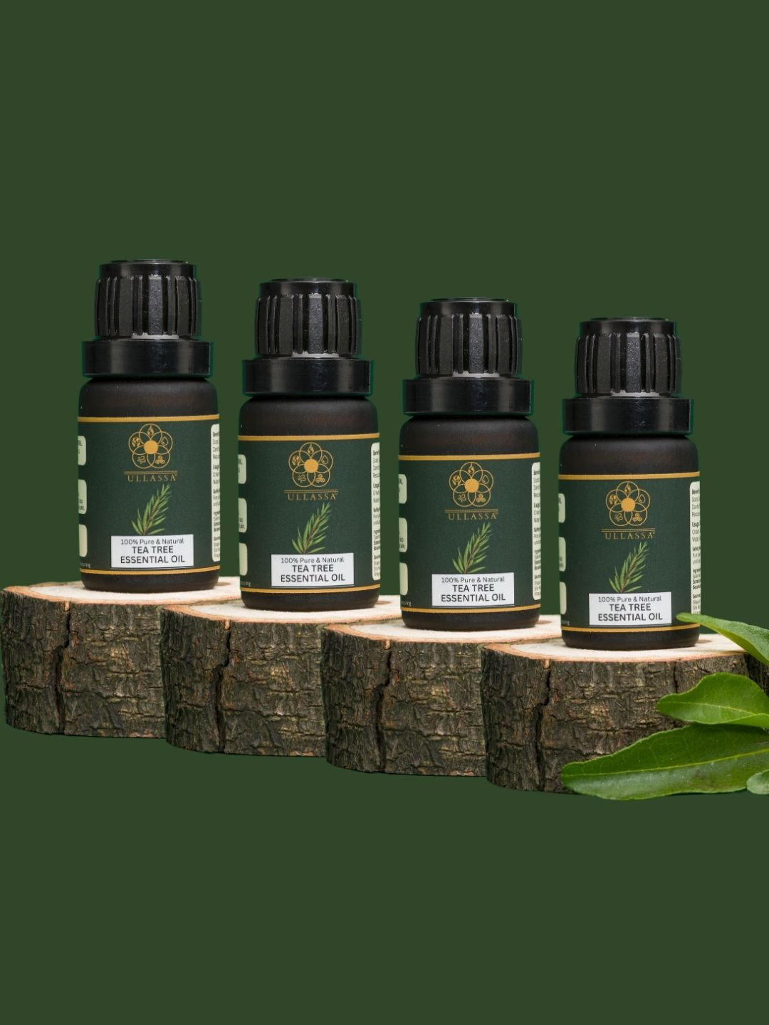 ULLASSA Pack of 4 Tea Tree Essential Oil For Acne, Pimple, Dandruff, Hair Growth
