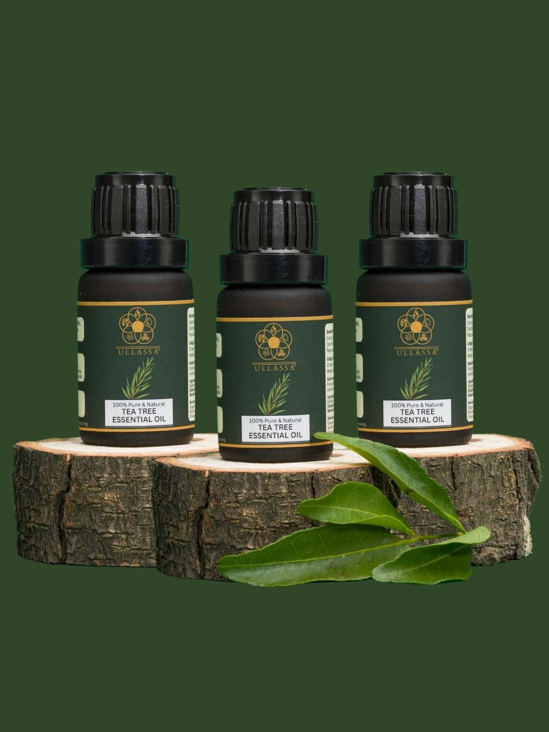 ULLASSA Pack of 3 Tea Tree Essential Oil For Acne, Pimple, Dandruff, Hair Growth