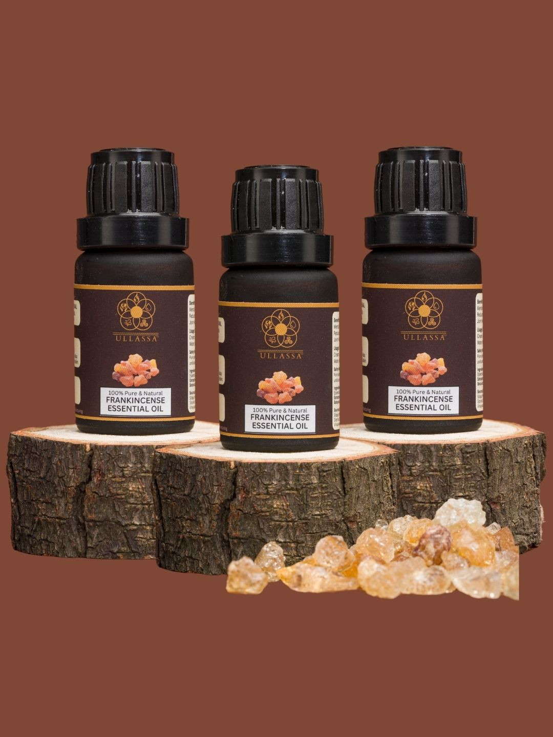 ULLASSA Pack of 3 Frankincense Essential Oil For Meditation, Anti-Aging, Joints Care