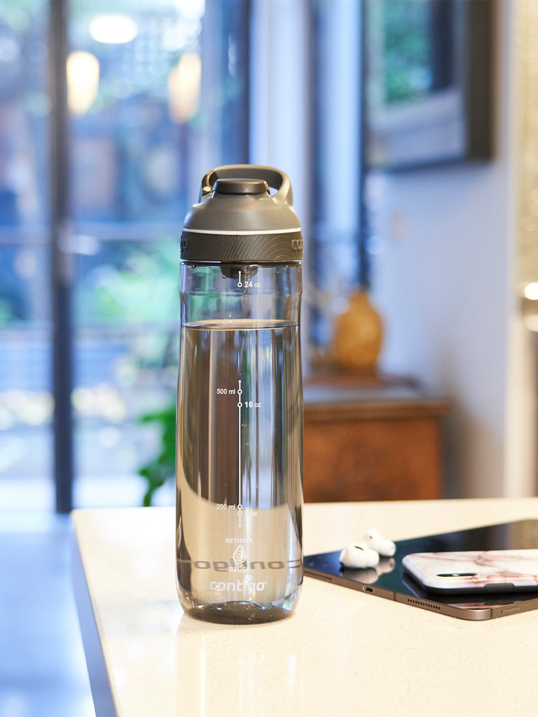 Contigo Cortland Grey Tritan Spill Proof Water Bottle - 720ml