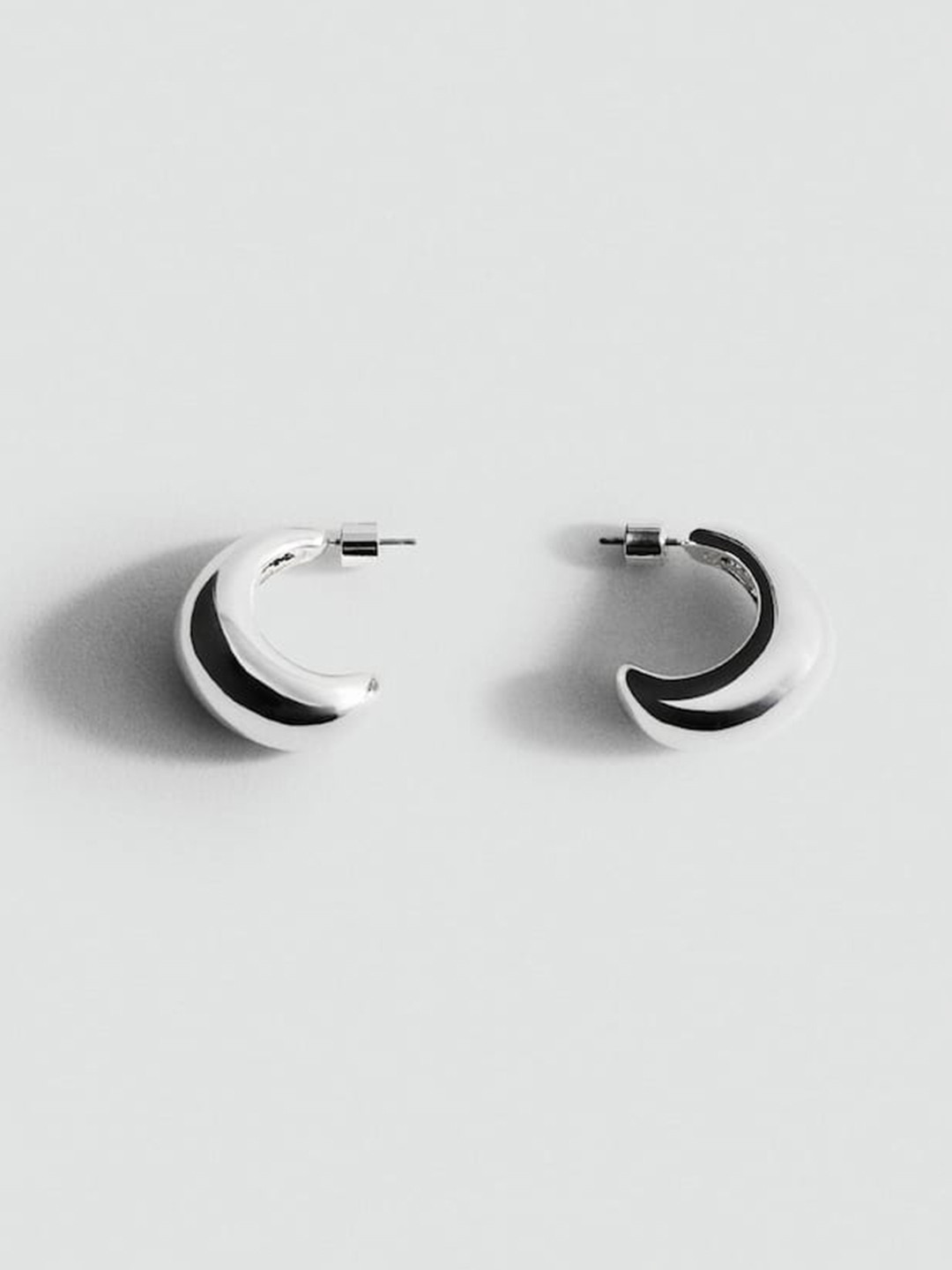 MANGO Crescent Shaped Half Hoop Earrings