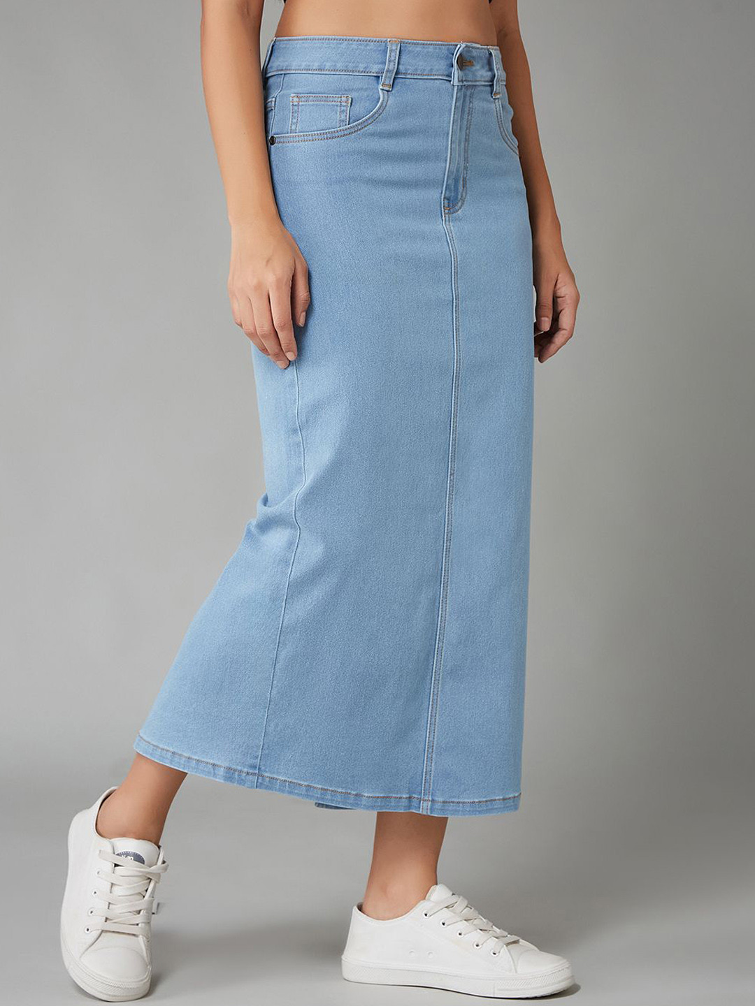 DOLCE CRUDO Buttercup Denim Maxi Skirt