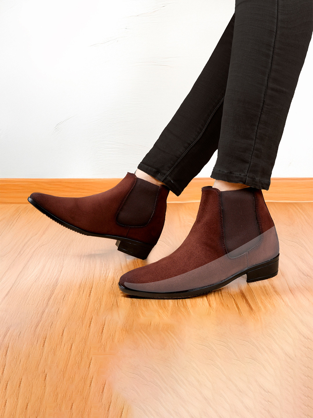 Bxxy Men 9 Cm Hidden Height Increasing Block-Heeled Chelsea Party Boot