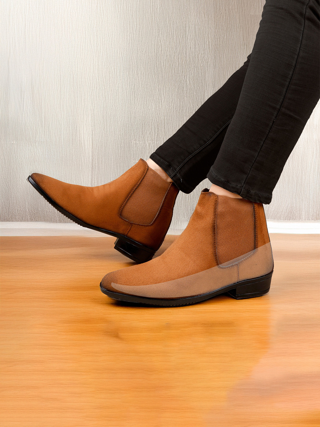 Bxxy Men 9 Cm Hidden Height Increasing Block-Heeled Chelsea Party Boot