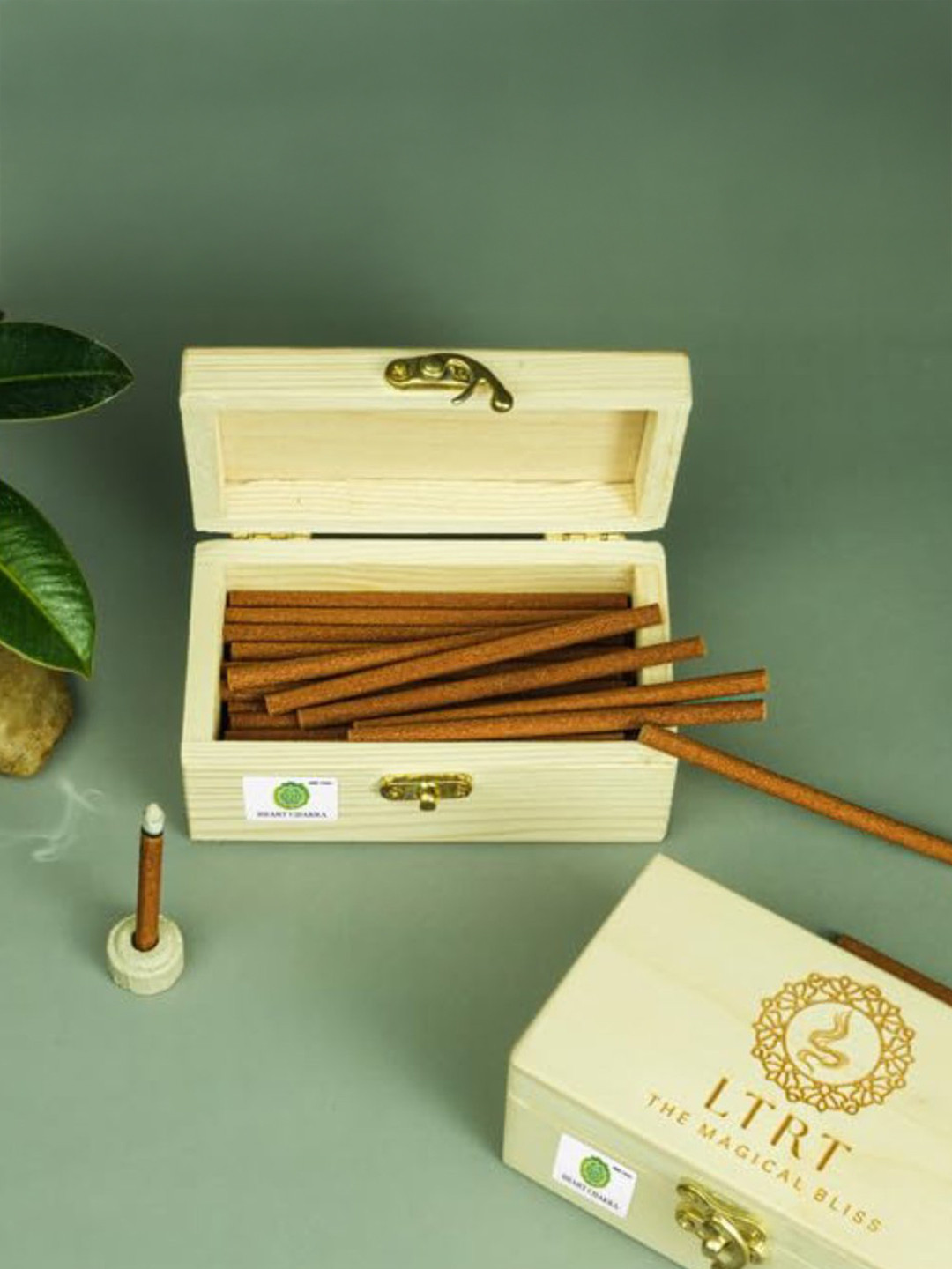 LTRT THE MAGICAL BLISS 45 Pcs Heart Chakra Incense (Anahata) For Pooja With 2 Stands