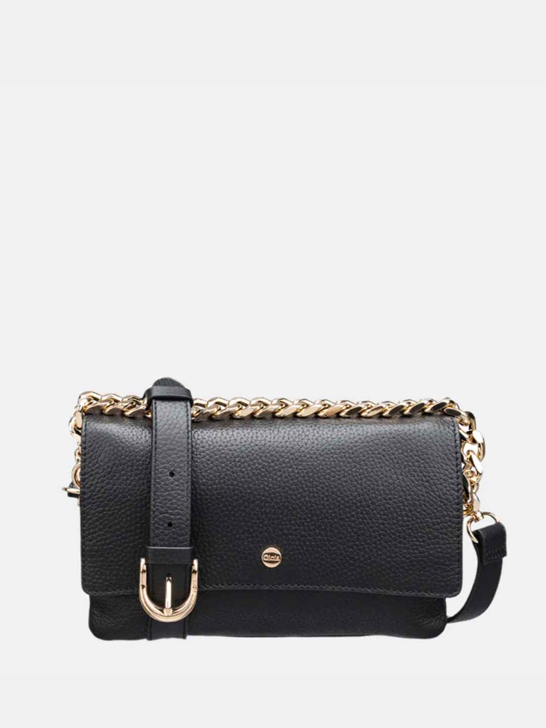 GIOIA Women Black Leather Anna Small Crossbody Bag