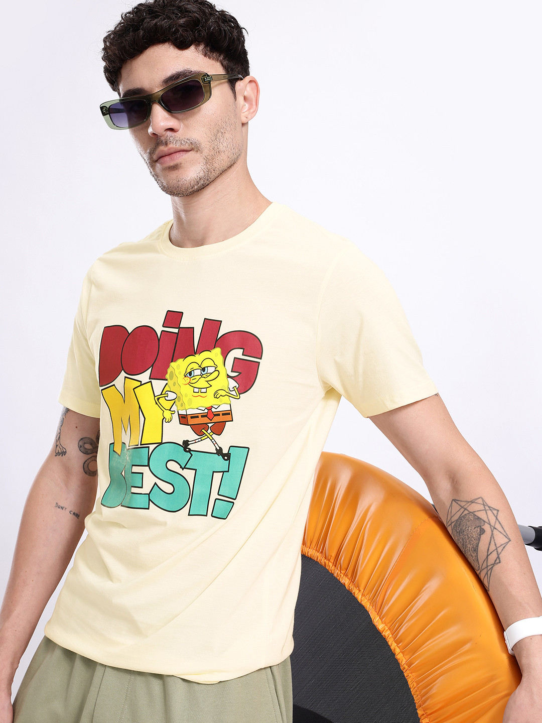 Kook N Keech Spongebob Square Pants Printed Pure Cotton T-shirt