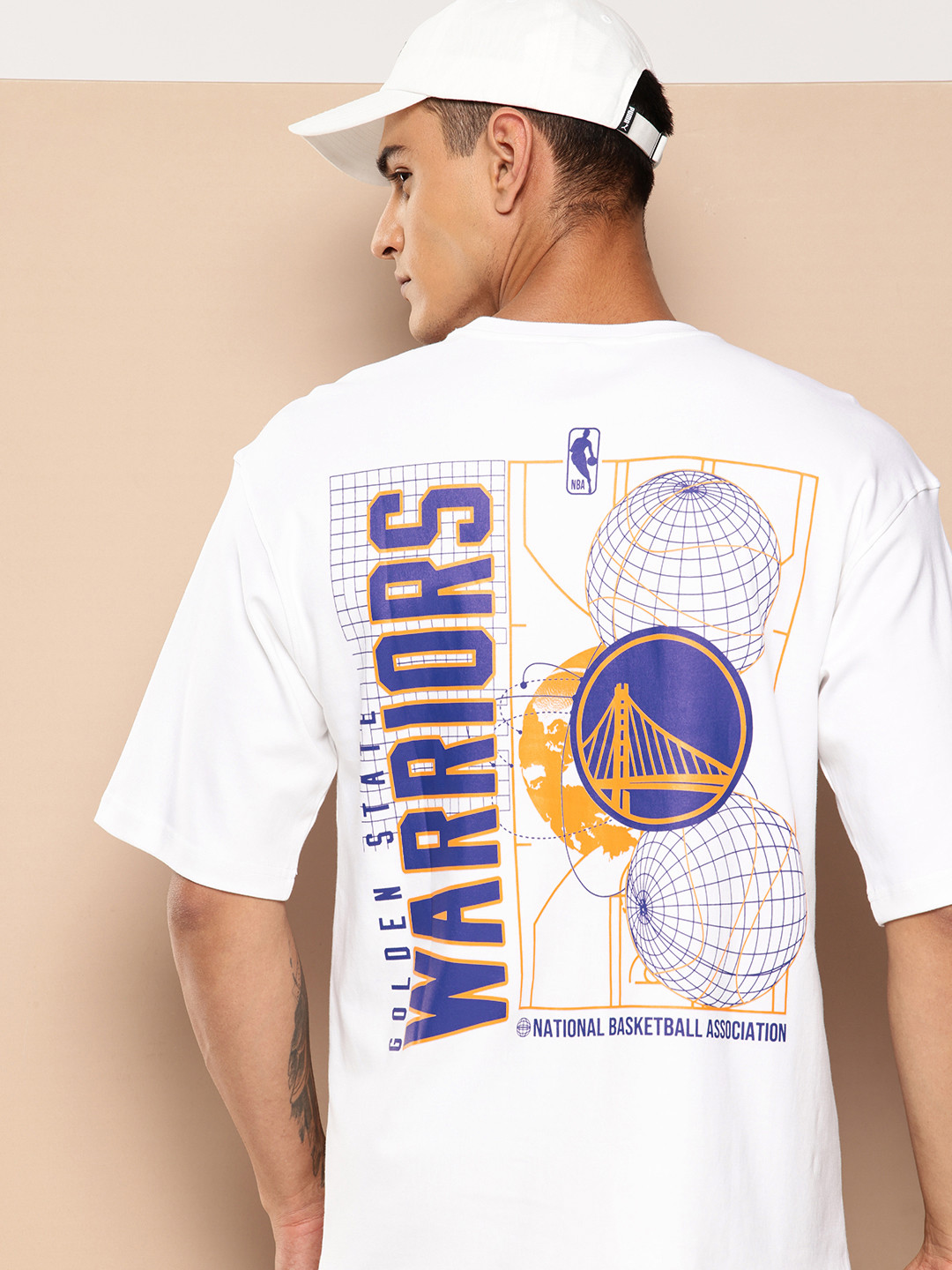 NBA Golden State Warriors Graphic Printed Oversized T-Shirt