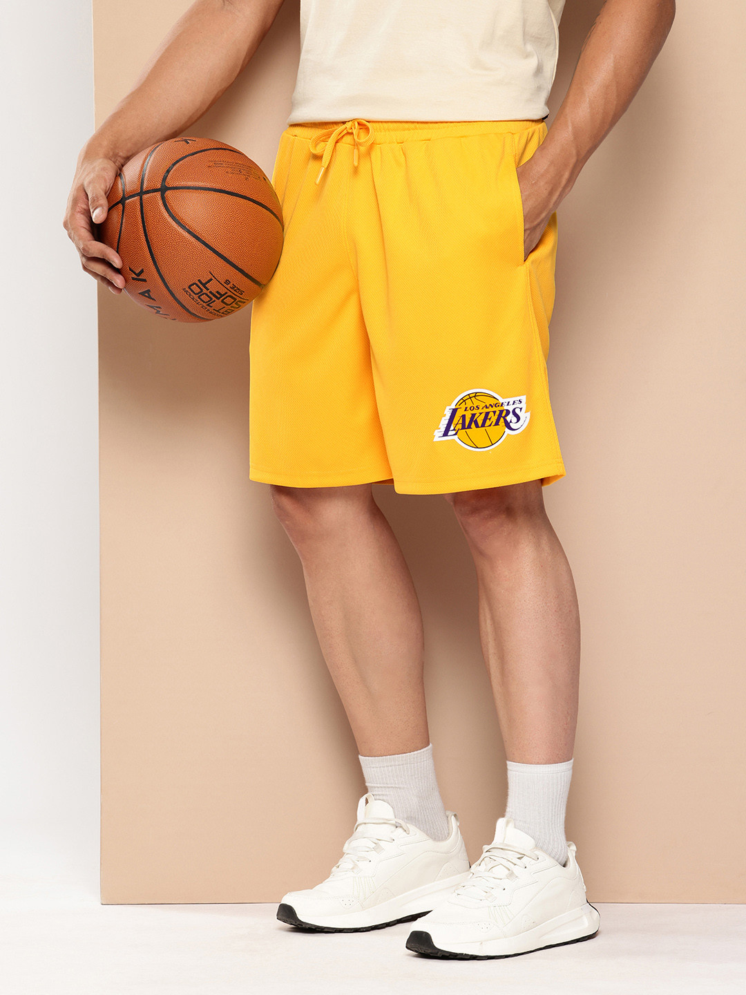 NBA Men Printed Los Angeles Lakers Sports Shorts