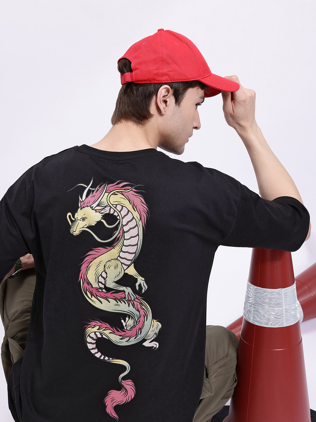 Kook N Keech Anime Nippon Printed Drop-Shoulder Sleeves Oversized T-shirt
