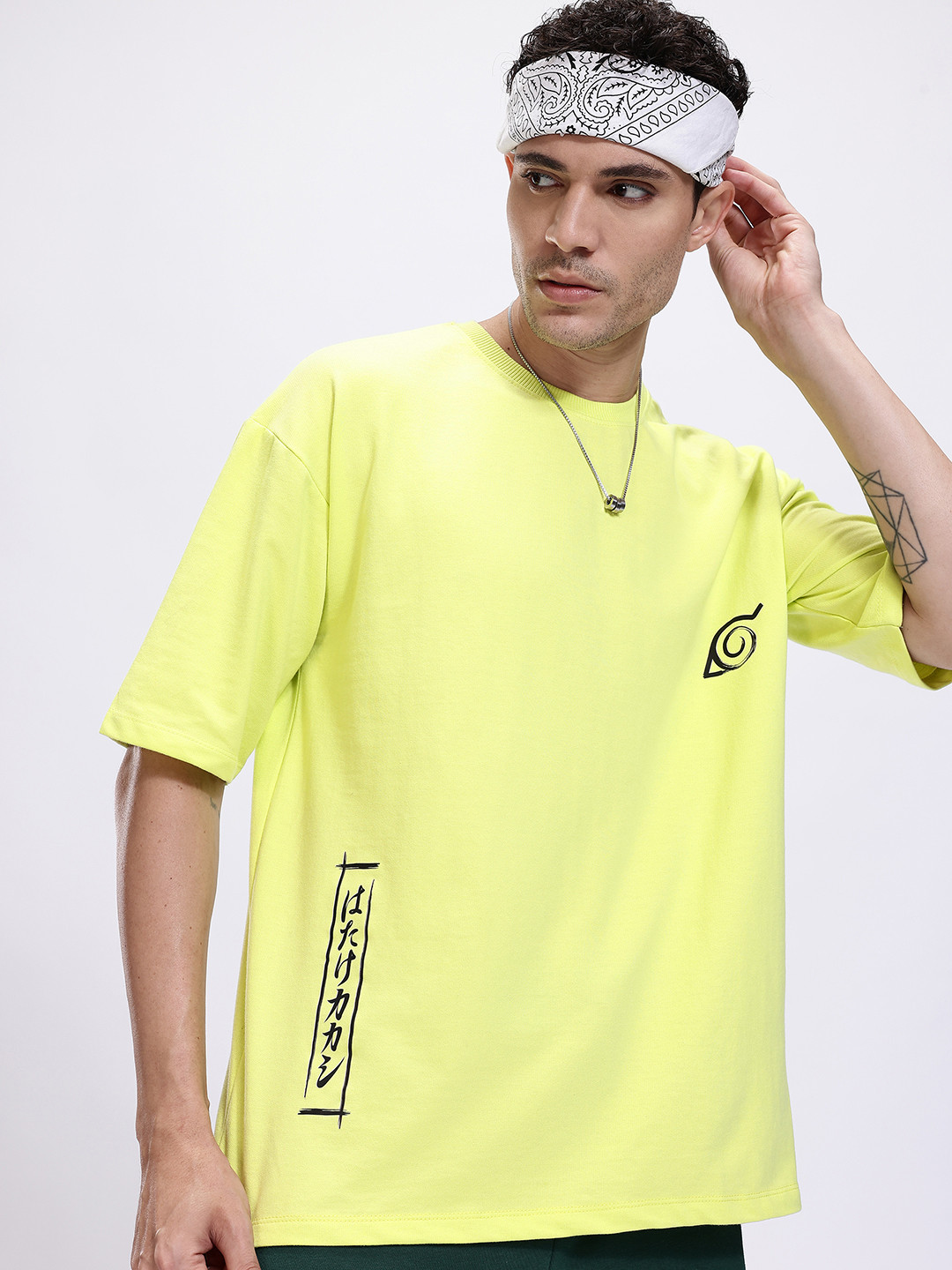 Kook N Keech Naruto Printed Drop-Shoulder Sleeves Oversized T-shirt