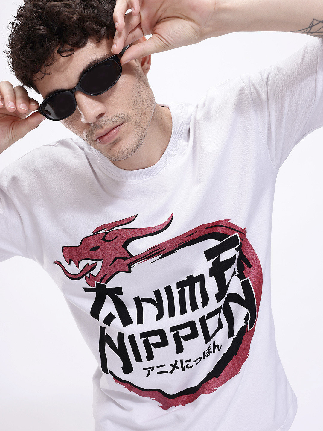 Kook N Keech Minute Mirth Printed Drop-Shoulder Sleeves Oversized T-shirt