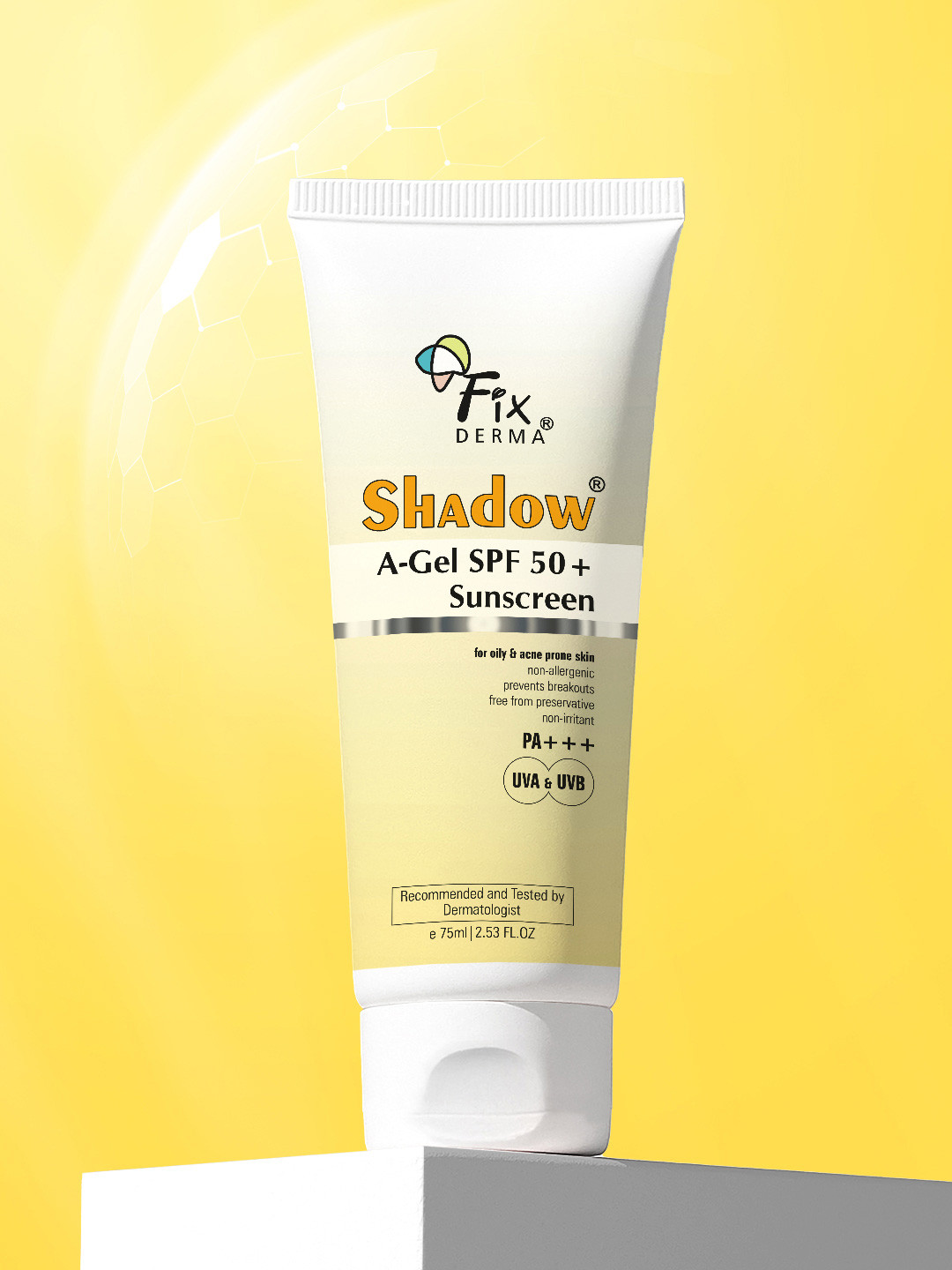 FIXDERMA Shadow SPF 50+ PA+++ Sunscreen A-Gel UVA & UVB Protection- 75g