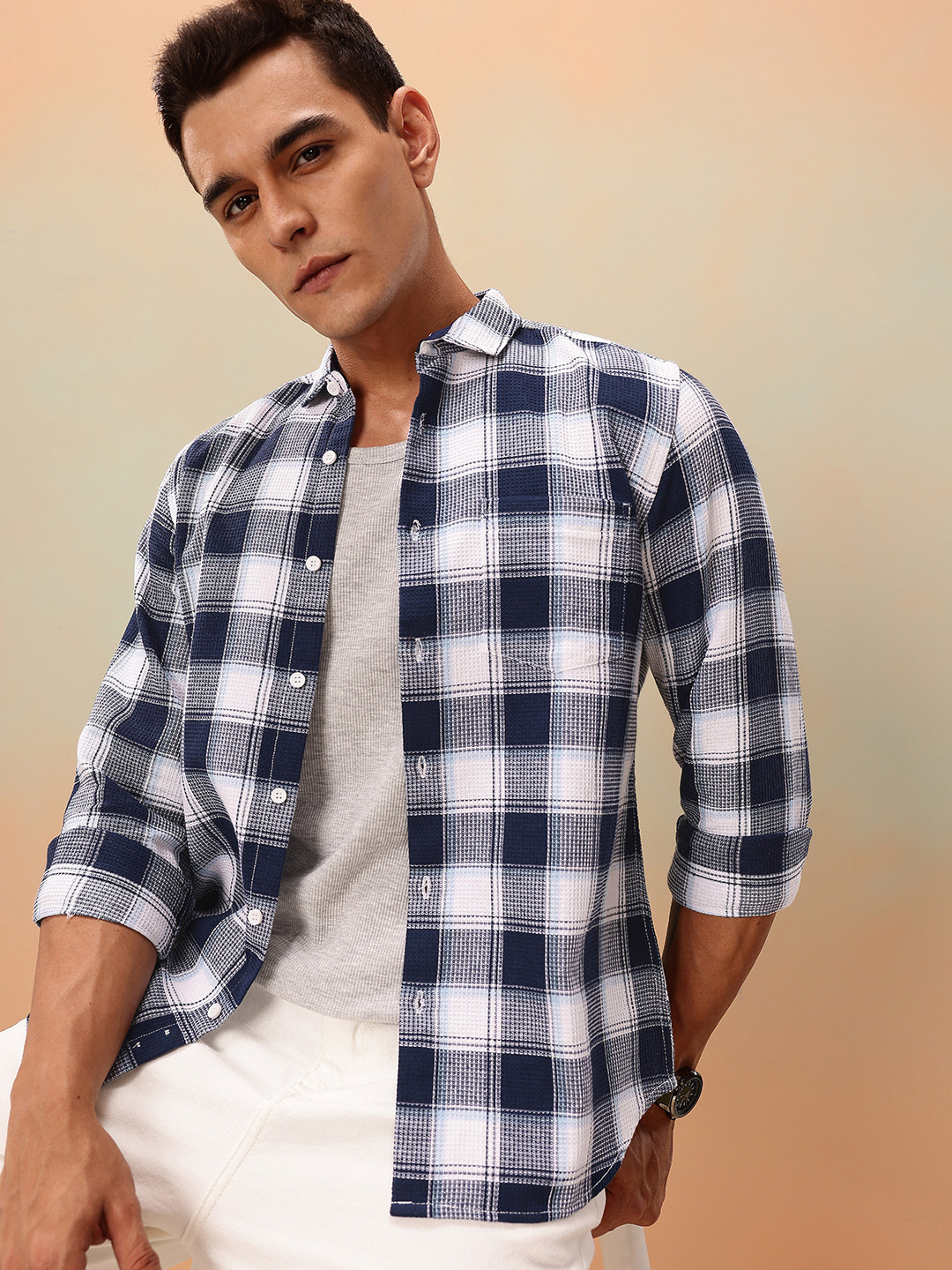 Mast & Harbour Men Checked Casual Shirt