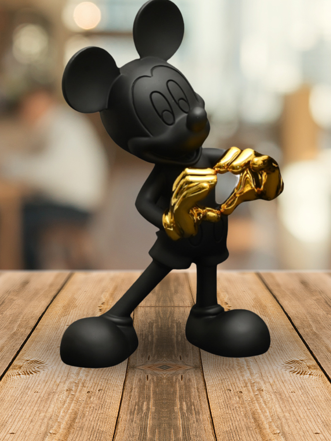 MIDLAND Resin Coloured Toned Black Gold MICKEY Showpiece