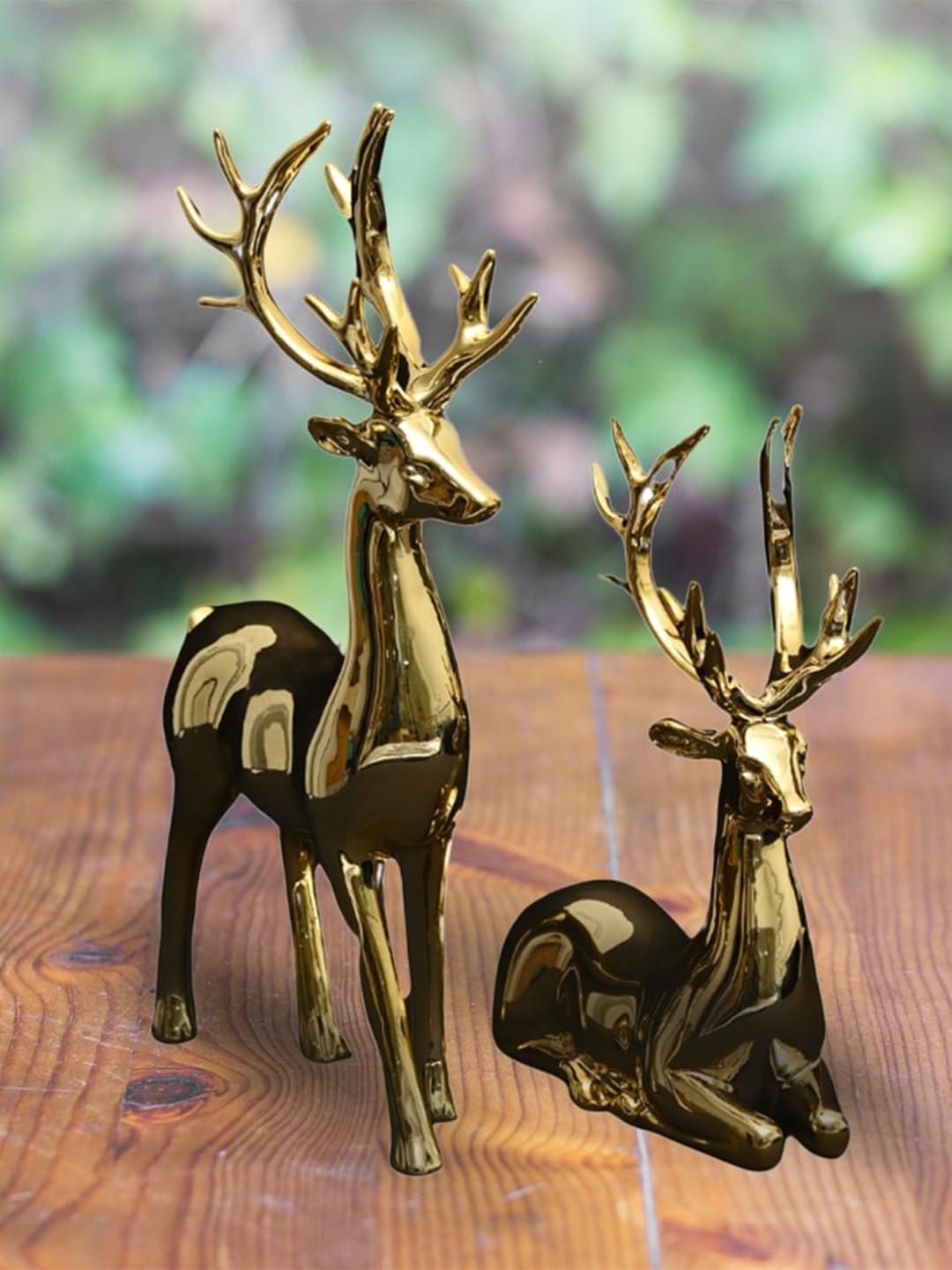 MIDLAND Resin Coloured Toned Gold BAMBI & BLOSSOM Showpiece
