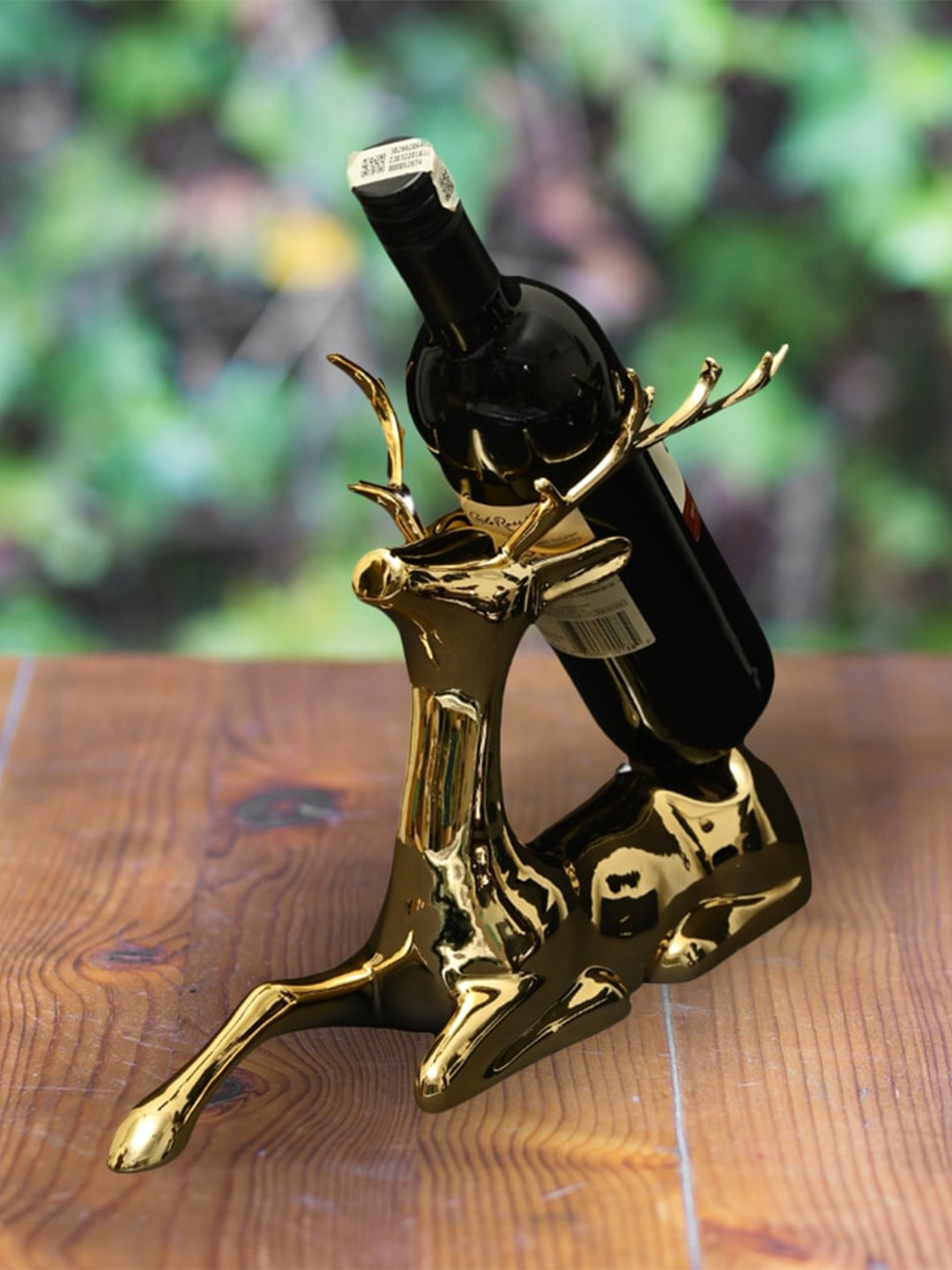 MIDLAND Resin Coloured Toned Gold BAMBI DEER Wine Holder Showpiece