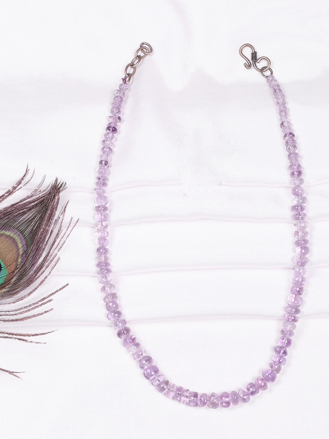 Raj Gems Natural Amethyst Gemstone Beads Necklace