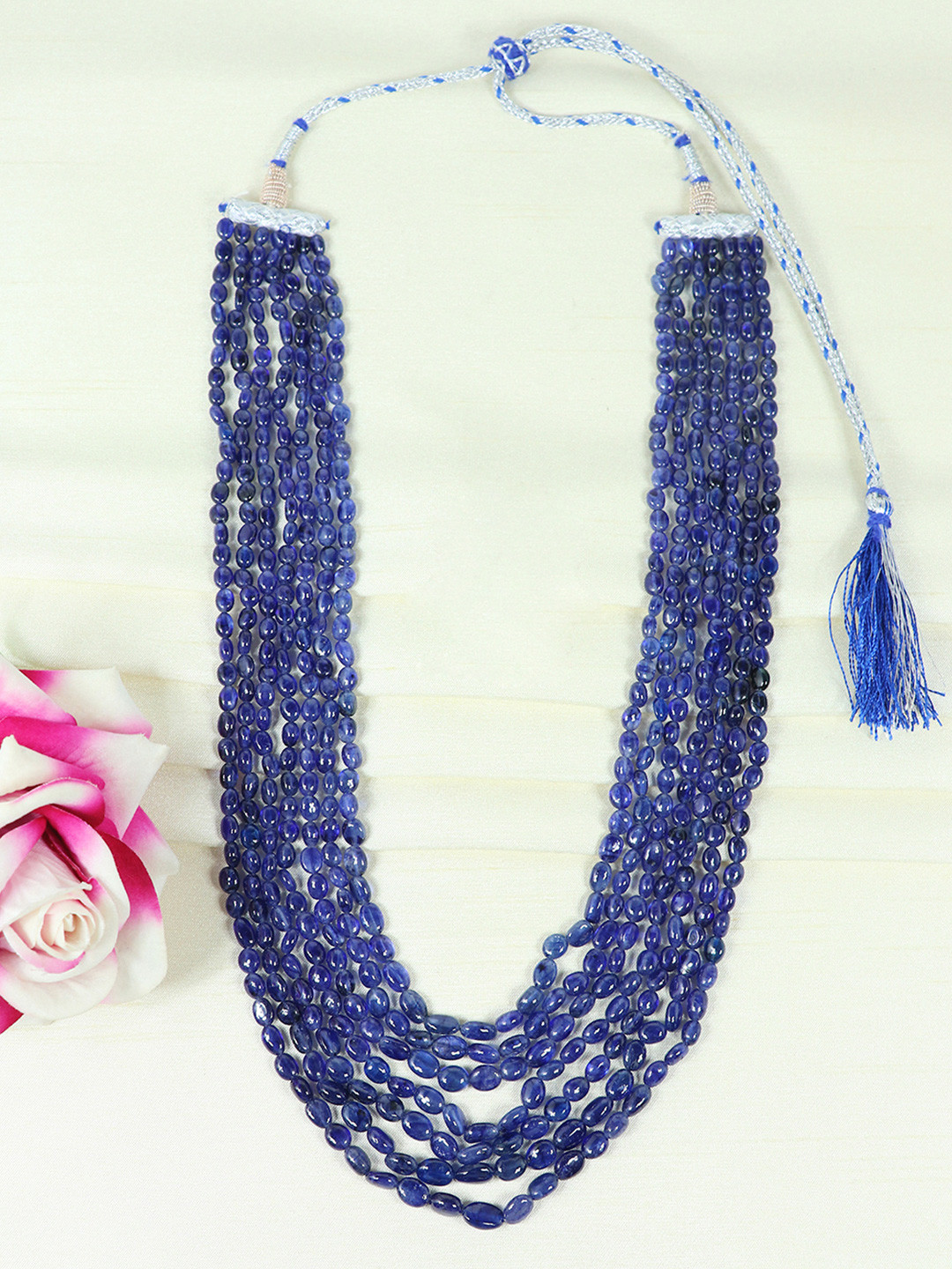 Raj Gems Sapphire Gemstone Beaded Layered Necklace
