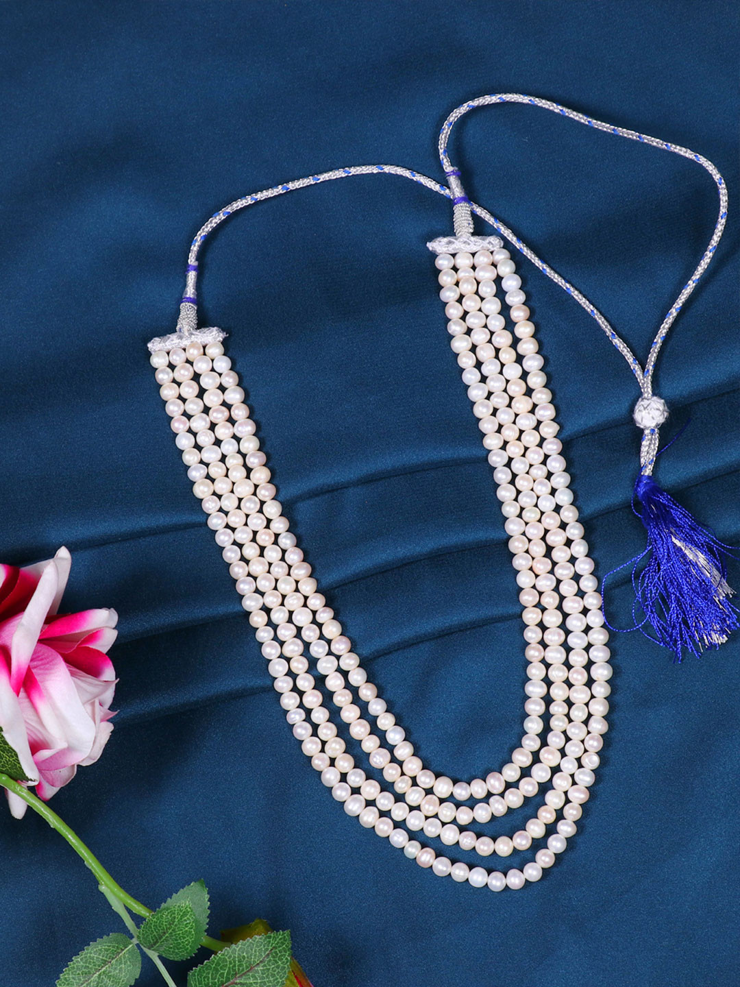 Raj Gems Freshwater Pearl Gemstone Beaded Layered Necklace