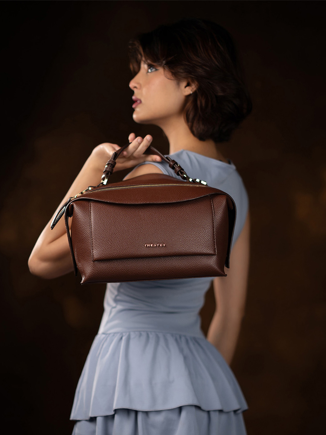 Theater Explorer Textured PU Swagger Satchel