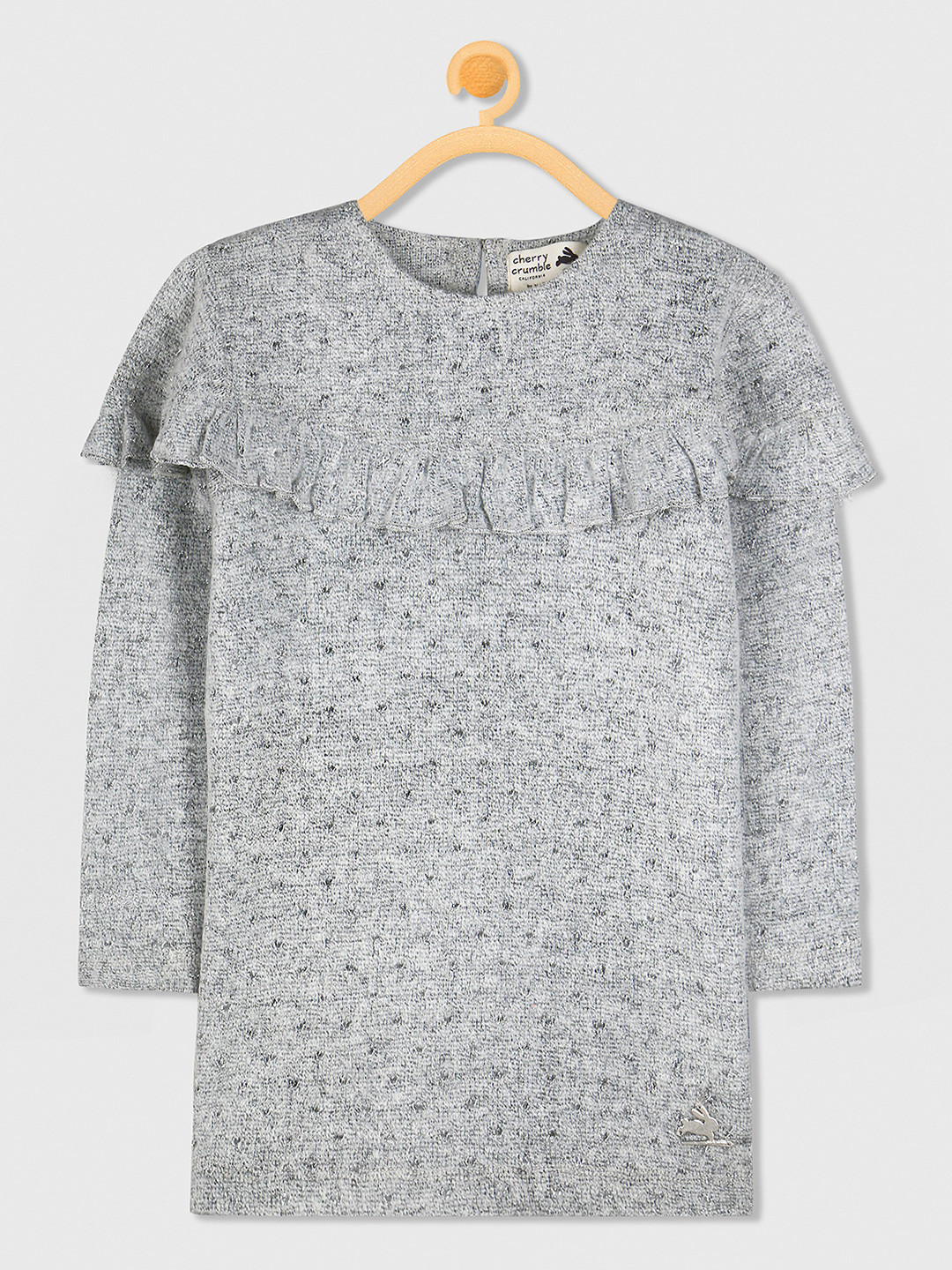 Cherry Crumble Kids Textured Full Sleeves Round Neck Top