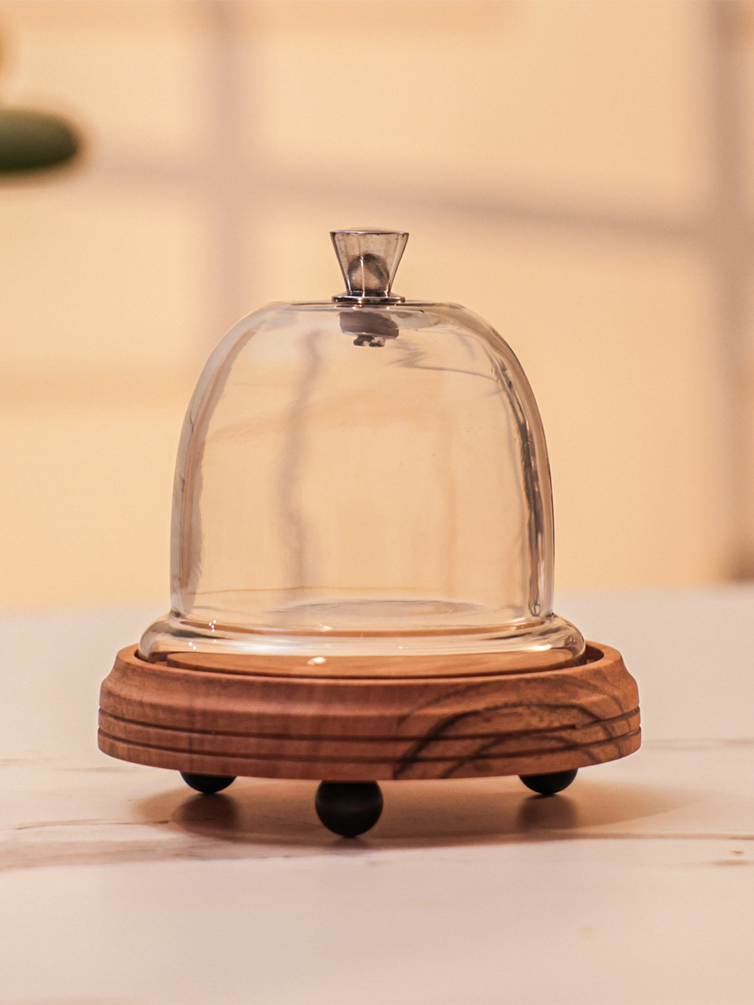 Ireka Homes Brown Wooden Cake Stand