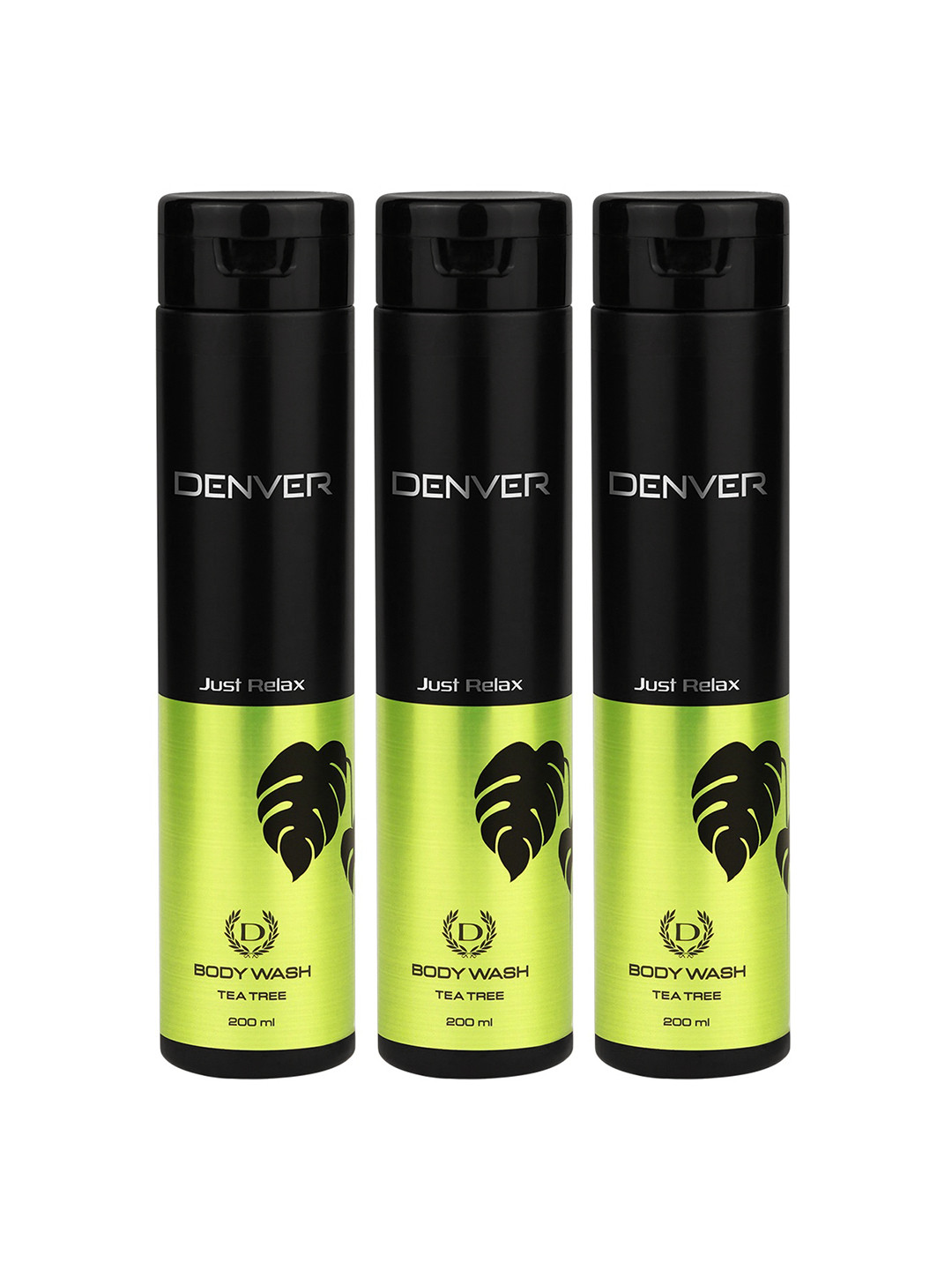 Denver Men Set of 3 Just Relax Body Wash with Tea Tree - 200 ml each