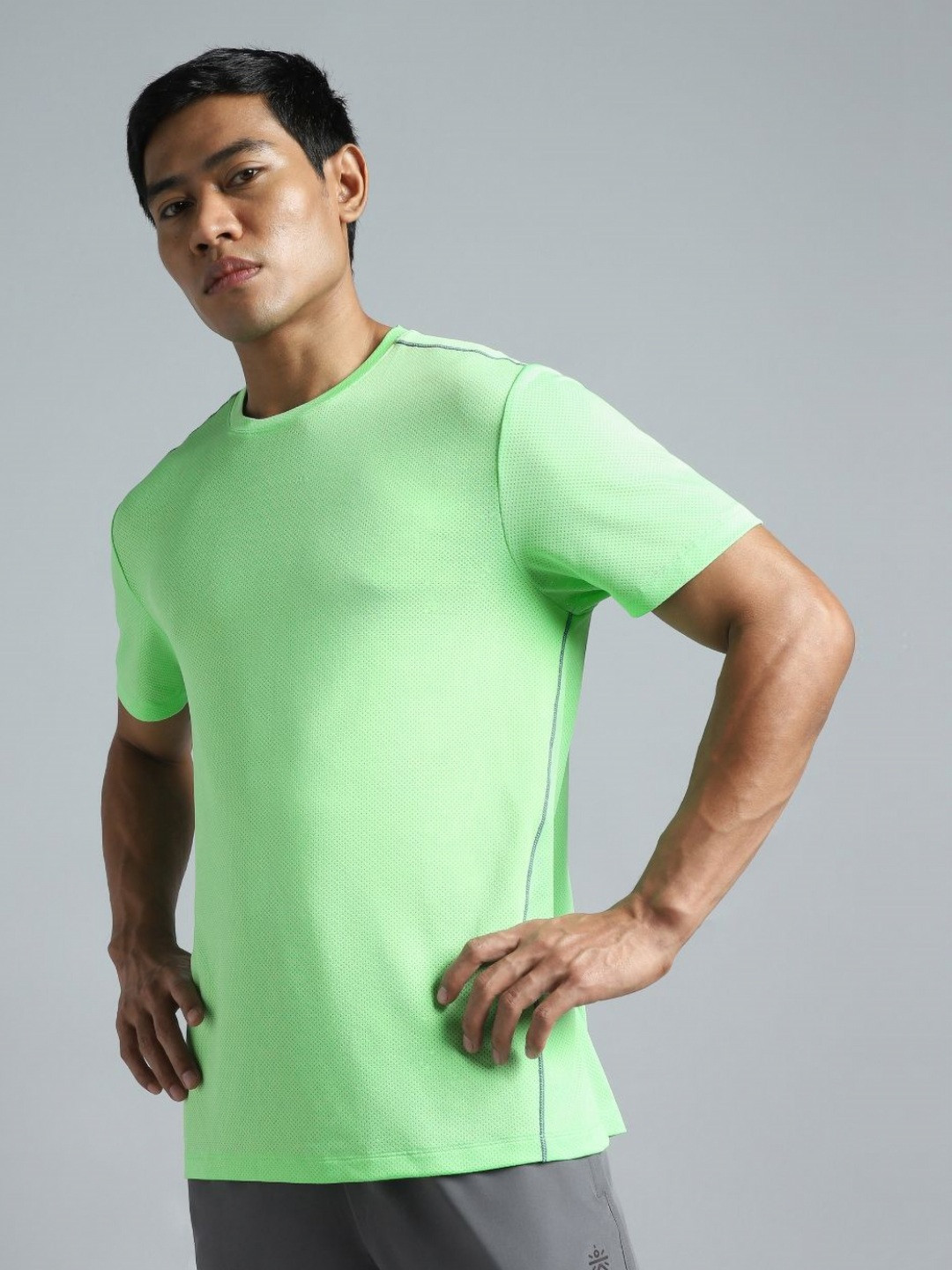 CULT Men Lime Train Day Essential T-shirt