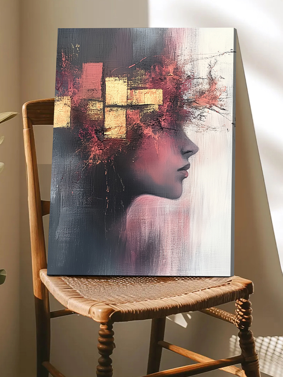Art Street Multicolor Abstract Portrait Female Beadable Canvas Wall Art