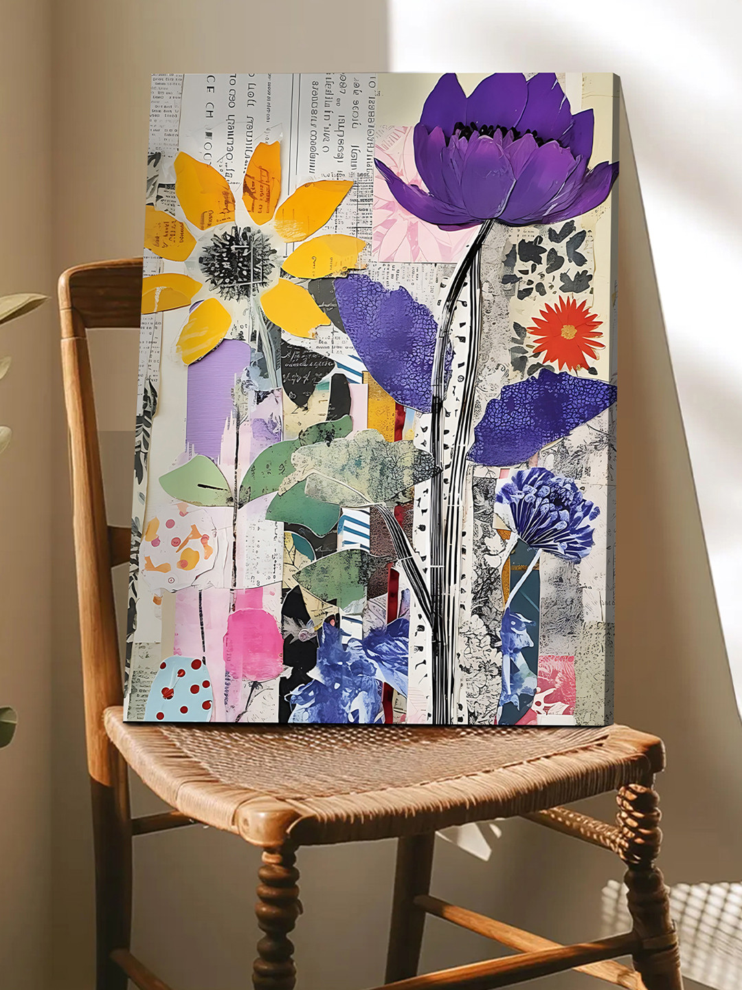 Art Street Art Street Multicolor Abstract Collage Floral Art